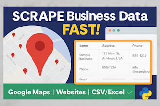 scrape business data from websites or google maps fast and accurately