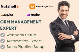 build webhook automation with onepage CRM nutshell zapier make com integromat