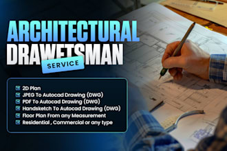 be your architect, draftsman for house plans, autocad 2d floor plan