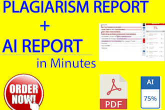 provide urgent plagiarism or ai reports and proofreading for your documents
