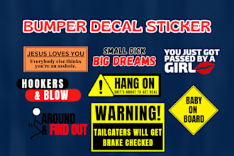 sell my premade bumper car decal design
