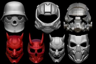 3d mask 3d helmet cosplay helmet mask model custom 3d mask helmet stl obj model