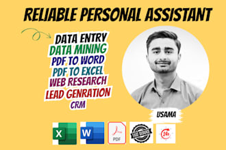 be reliable personal assistant for fast and accurate data entry