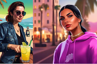draw game or gta cartoon style artwork from your photo