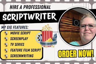 write script screenplay movie script screenwriting for tv series feature film