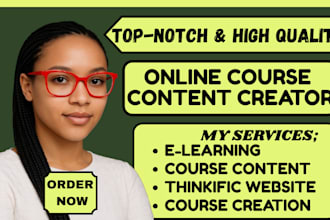 create online course content course curriculum lesson plan course creation ppt