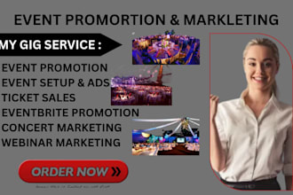 event promotion, eventbrite website promotion, webinar,  concert, linkedin