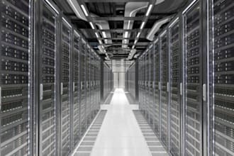 cgi 3d ai data center, server room, control room, warehouse design