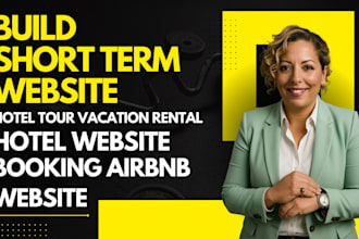 build short term website hotel tour vacation rental hotel booking airbnb website