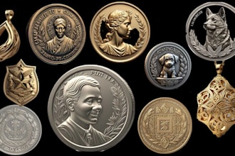 3d coin model 3d pendant medallion custom coin stl cnc carving challenge coin