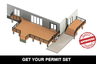 provide you deck, pergola, porch or patio permit drawings
