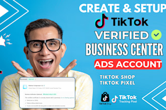 fix or create tiktok business center, setup ads account, shop, and pixel