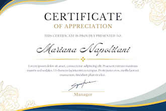design professional certificate for course, award or appreciation