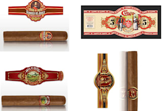 do modern cigar label, cigar logo, bands, product label and cigar box design