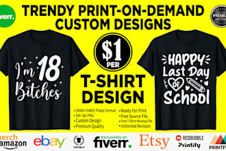 design trendy text based t shirt for merch by amazon, etsy, print on demand