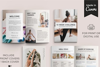 design custom selfcare journals mental health ebook fitness guide canva editable