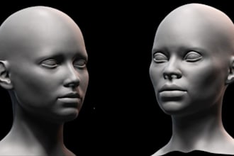 do realistic 3d head, 3d face, 3d bust and full body model