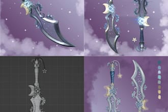 design, model and texture a weapon for your game