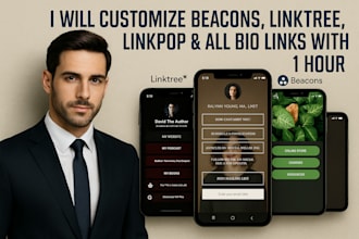 set up linktree, beacons, taplink, stan store, or link in bio landing page