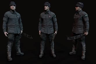 3d game character,3d realistic character,3d army figure,apocalypse,unreal engine