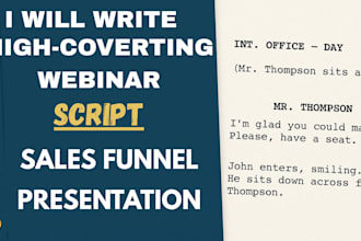 write high converting webinar sales funnel copywriting presentation script