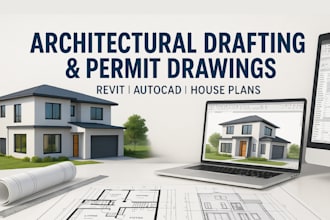 architectural drafting and construction permit drawing house plan revit or cad