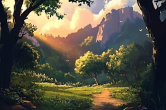 paint beautiful pixel art backgrounds and landscapes