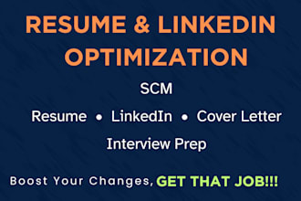 optimize your supply chain resume, linkedin, cover letter