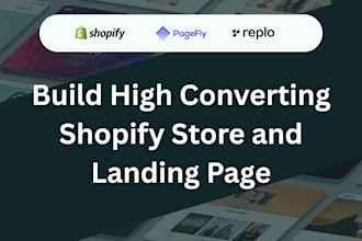 build shopify store or landing page with replo or gempages