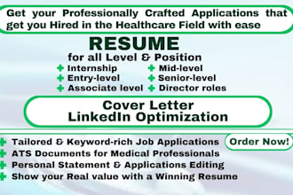 write public health resume, epidemiologist, medical, health services manager CV