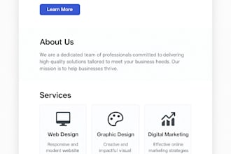 design a simple one page website for your business