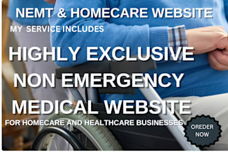 design a professional nemt website for your transportation service homecare alf
