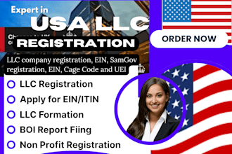 do llc registration for non US, boi registration, and get your itin, ein number