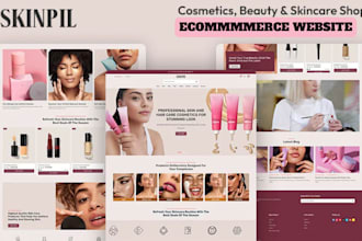 design luxury skincare website skincare shopify store cosmetic lipgloss website