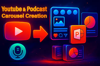 turn youtube video or podcast into a stunning summary carousel, infographic, PPT