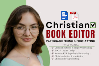 design and edit christian book cover, interior layout and paperback design