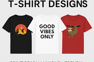 design trendy and custom t shirt graphics for your brand or business