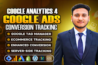 setup analytics 4, ga4 ecommerce tracking, google ads conversion tracking by GTM