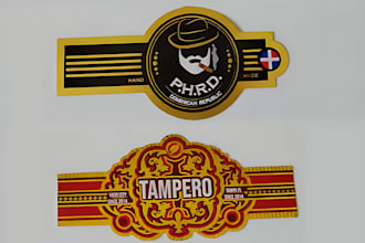 do a premium cigar band, cigar logo, cigar label and cigar box design