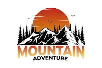 create a unique adventure, outdoor, hunting, travel, mountain logo design