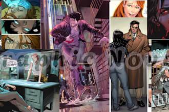 draw detailed comic pages for comic book graphic novel comic artist in any style