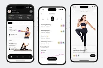 develop custom fitness app, workout, personal trainer app for android and ios