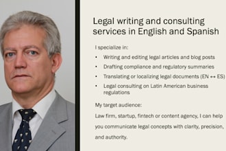 write or edit legal content, articles, or compliance blogs
