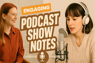 write engaging UK english podcast show notes for your episodes