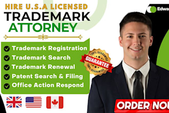 trademark registration, be your USA licensed trademark attorney, patent amazon