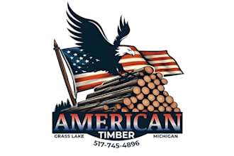 design original american eagle, timber logo with free vector file