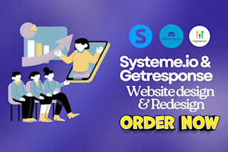 create systeme io sales funnel, system io landing page, website, getresponse