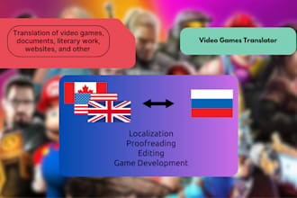 translate video games, websites and other from english to russian