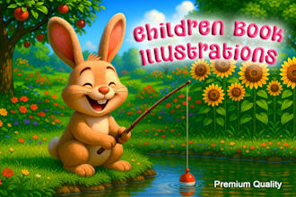 illustrate children story book illustrations, children story book, ai midjourney