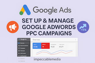 setup and manage optimal google adwords PPC campaigns for maximum ROI and roas